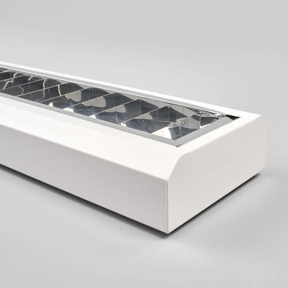 LED-rasterlampe påbygg til kontorer, 33 W, 3 000 K