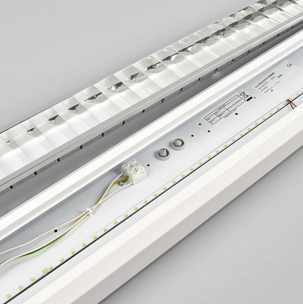 LED-rasterlampe påbygg til kontorer, 33 W, 3 000 K