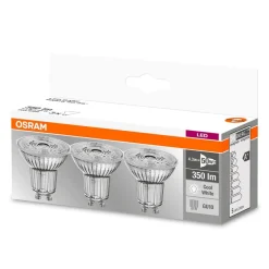 LED-reflektor GU10 4,3 W, universalhvit, 3-pakk