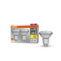 LED-reflektorpære GU10 PAR16 4,3W 2700K 36° sett med 2 stk