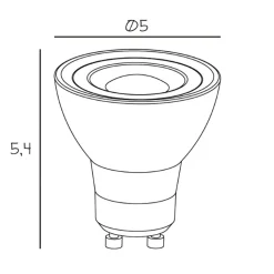 LED-reflektorspotlight, GU10, 5 W, 2700 K, dimbar