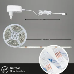 LED-RGB-stripe WiFi, 500cm med fjernkontroll