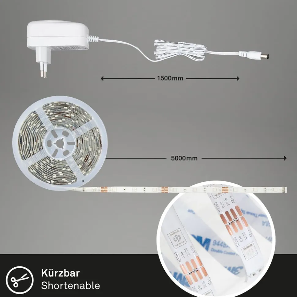 LED-RGB-stripe WiFi, 500cm med fjernkontroll