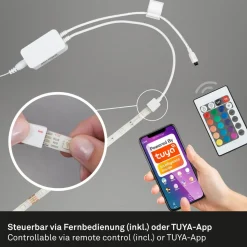 LED-RGB-stripe WiFi, 500cm med fjernkontroll