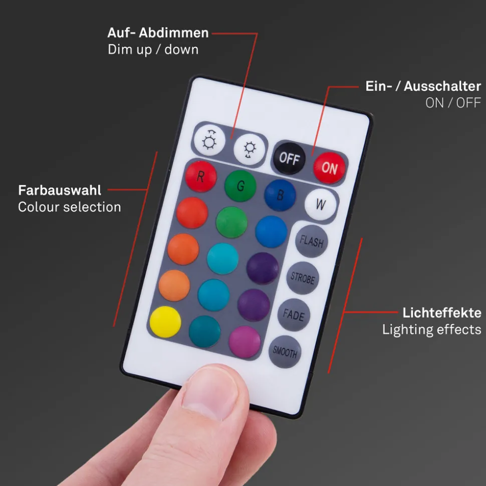 LED-RGB-stripe WiFi, 500cm med fjernkontroll