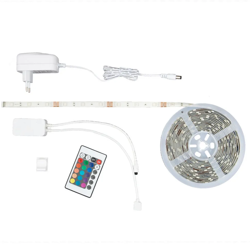 LED-RGB-stripe WiFi, 500cm med fjernkontroll