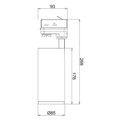 LED-skinnespotter Lucea 3-krets 20W hvit