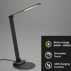 LED-skrivebordslampe Haiti touchdim CCT svart
