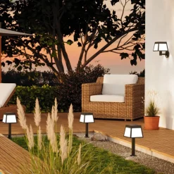 LED-sokkellampe Altilia, høyde 56 cm, svart, sensor