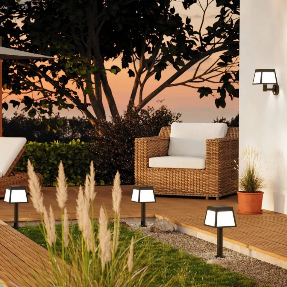 LED-sokkellampe Altilia, høyde 56 cm, svart, sensor