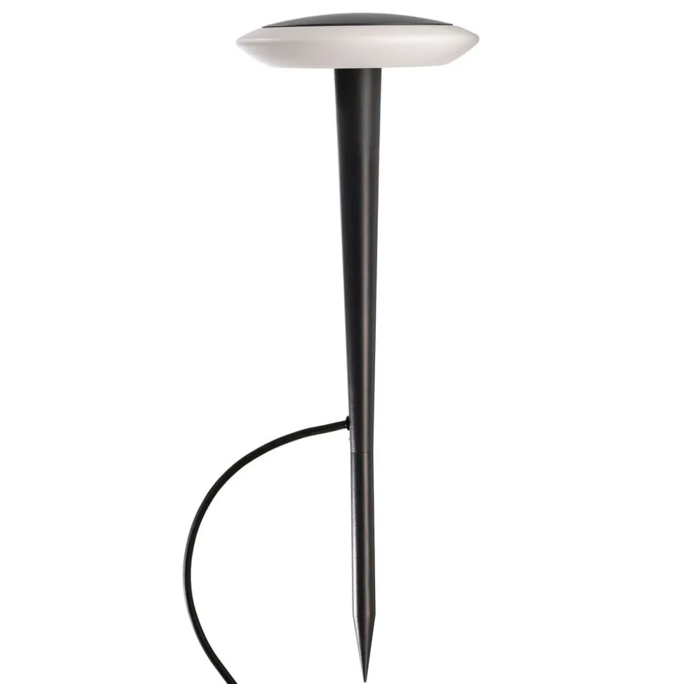 LED-sokkellampe Bermuda med jordspyd svart-grått