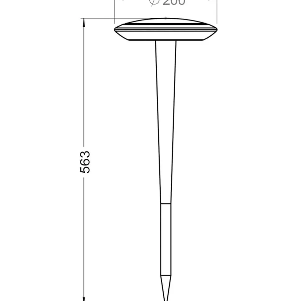 LED-sokkellampe Bermuda med jordspyd svart-grått