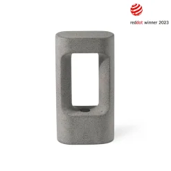 LED-sokkellampe Totem, grå, betong, høyde 28,5 cm