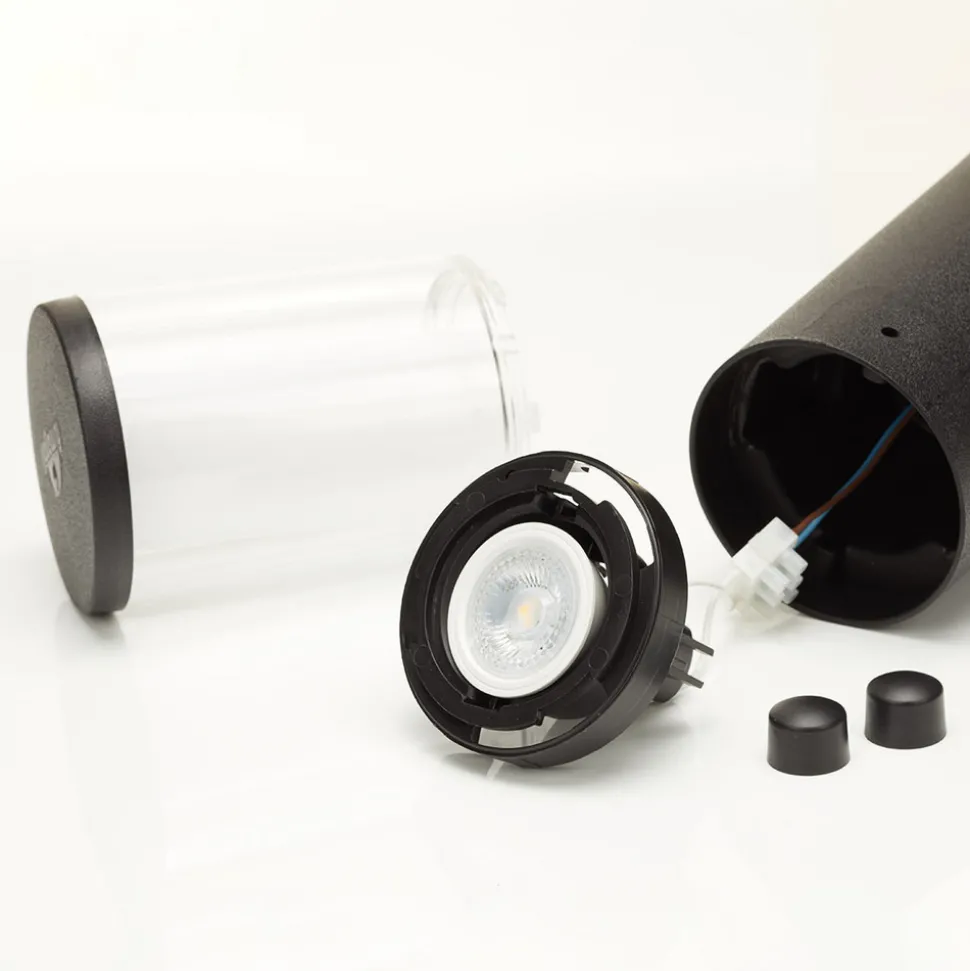 LED-sokkellampen Carlo svart 3,5 W CCT høyde 40 cm