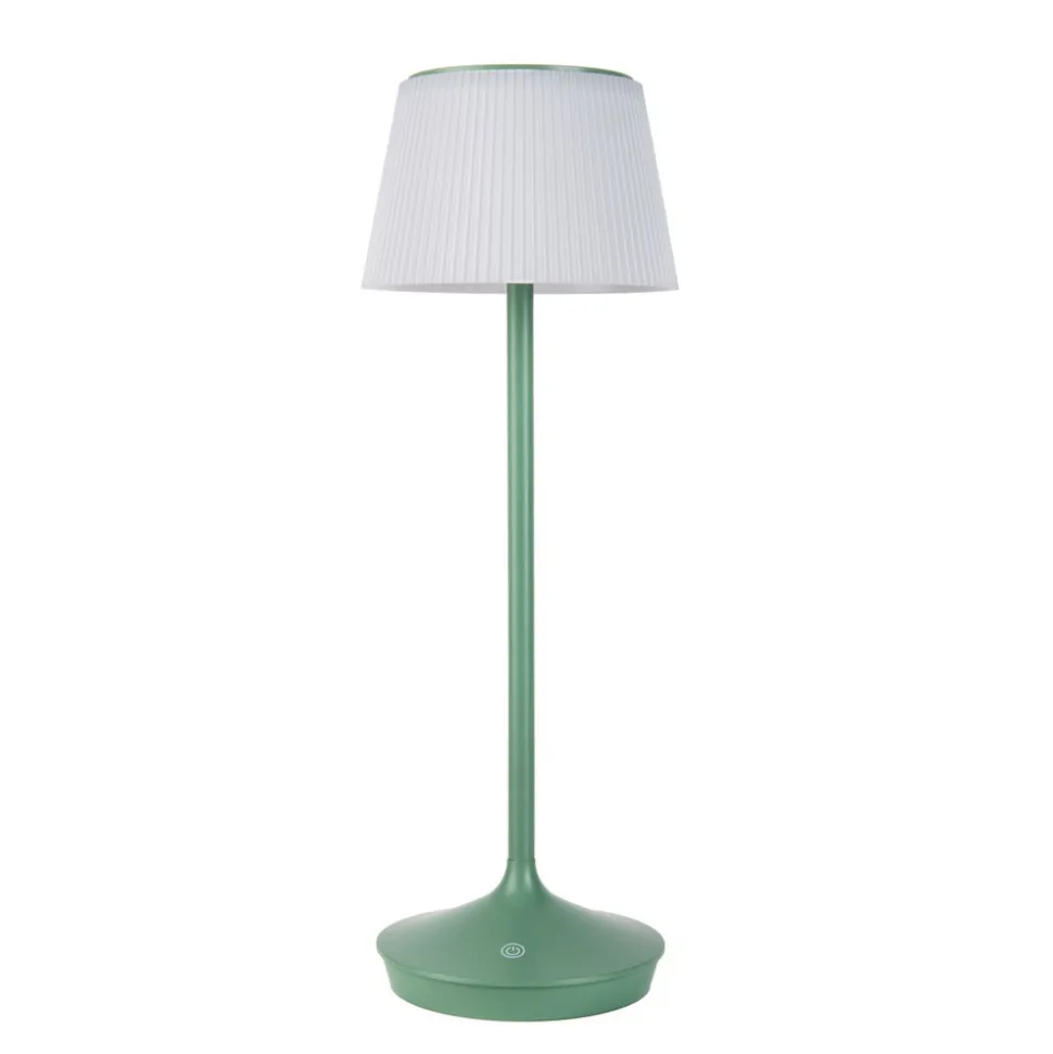 LED-solcelle-bordlampe Emmi CCT oppladbar, grønn