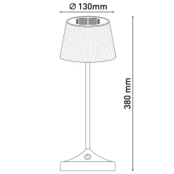 LED-solcelle-bordlampe Emmi CCT oppladbar, grønn