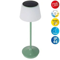 LED-solcelle-bordlampe Emmi CCT oppladbar, grønn