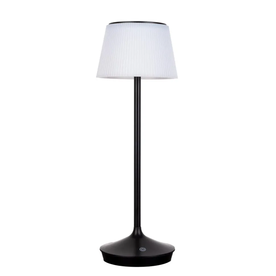 LED-solcelle-bordlampe Emmi CCT oppladbar, svart