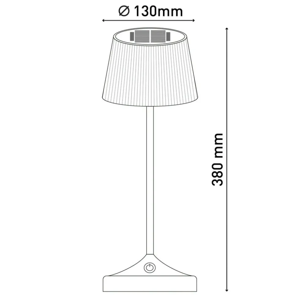 LED-solcelle-bordlampe Emmi CCT oppladbar, svart