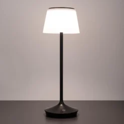 LED-solcelle-bordlampe Emmi CCT oppladbar, svart