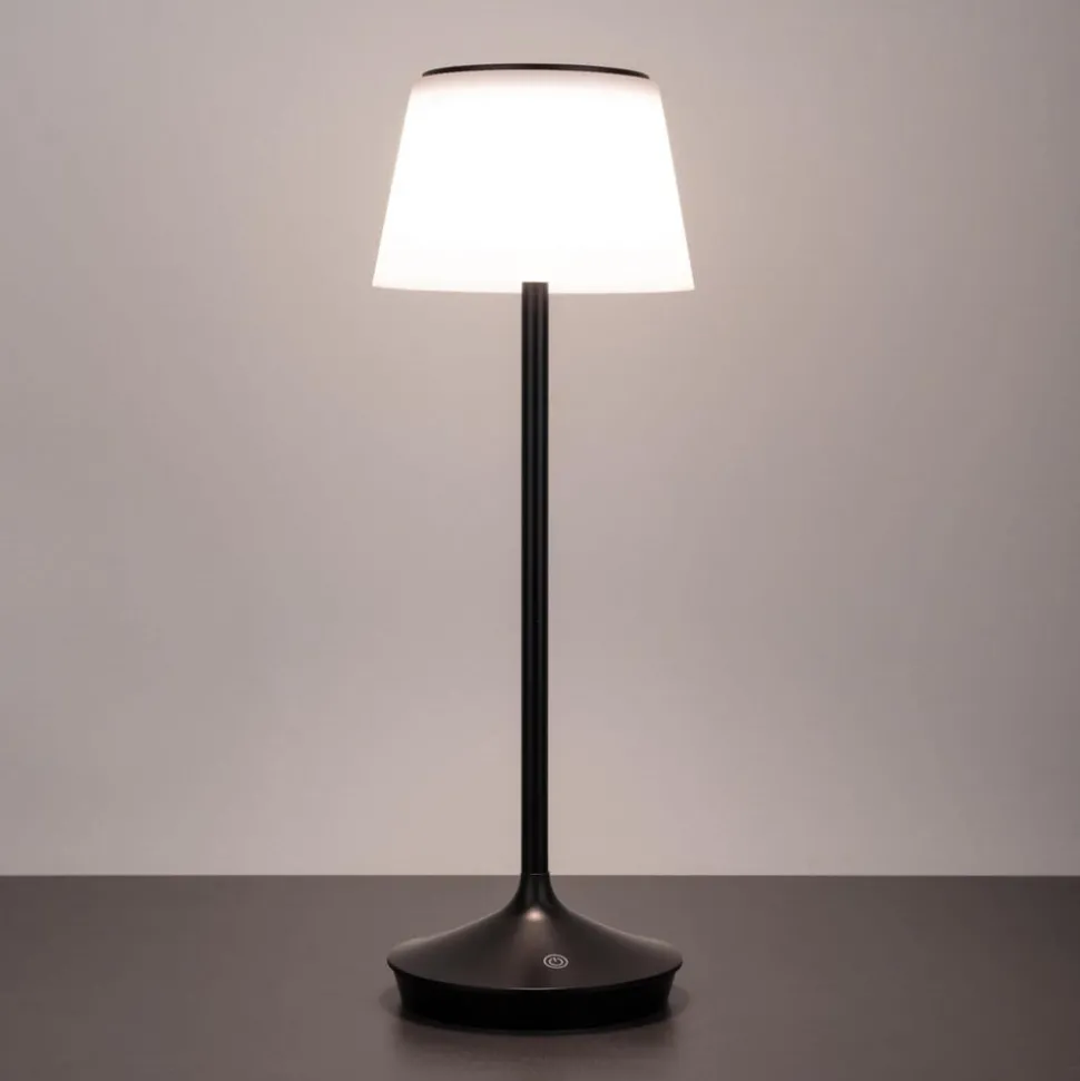 LED-solcelle-bordlampe Emmi CCT oppladbar, svart