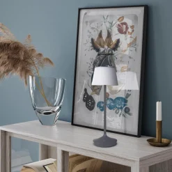 LED-solcelle-bordlampe Emmi CCT oppladbar, grå