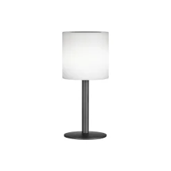LED-solcellebordlampe Lesina, sandsvart/hvit