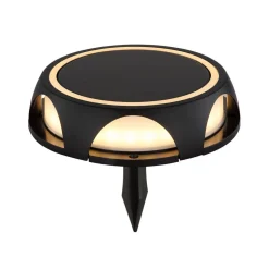 LED-solcellelampe 36506, jordspyd, vegglampe, svart, aluminium