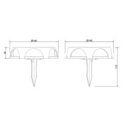 LED-solcellelampe 36506, jordspyd, vegglampe, svart, aluminium