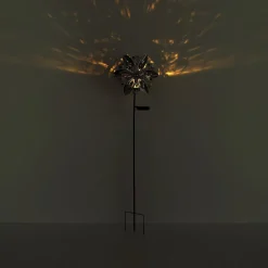 LED-solcellelampe 36578, jordspyd, rustbrun, metall, glass