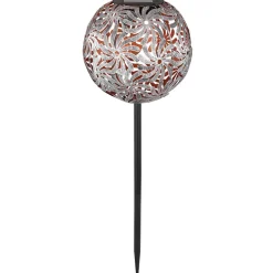 LED-solcellelampe 33632 med metallkule, sølv