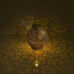 LED-solcellelampe 52854, sølv, metall, 20 cm, IP44, sett med 2 stk