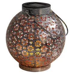 LED-solcellelampe 52854, sølv, metall, 20 cm, IP44, sett med 2 stk