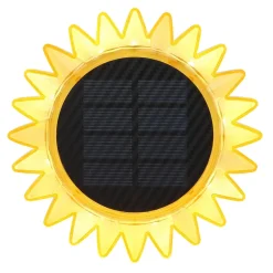LED-solcellelampe 33598 Solsikke Ø 13 cm, gul, plast