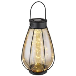 LED-solcellelampe 36649, svart, ravfarget, metall, plast