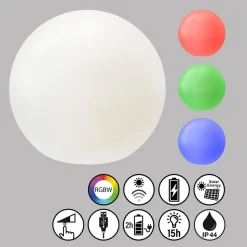 LED-solcellelampe Busso hvit skumringssensor