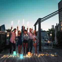 LED-solcellelampe Ceppo 3 000 K og RGB dimbar hvit