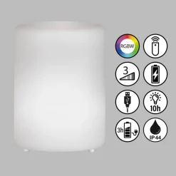 LED-solcellelampe Ceppo 3 000 K og RGB dimbar hvit