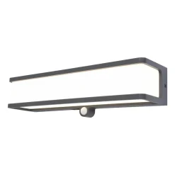 LED-solcellelampe Doblo med sensor, bredde 35 cm