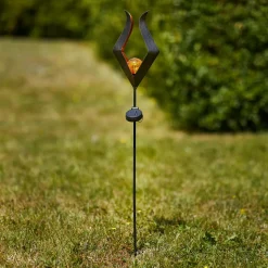 LED-solcellelampe med jordspyd 48702 med glasskule