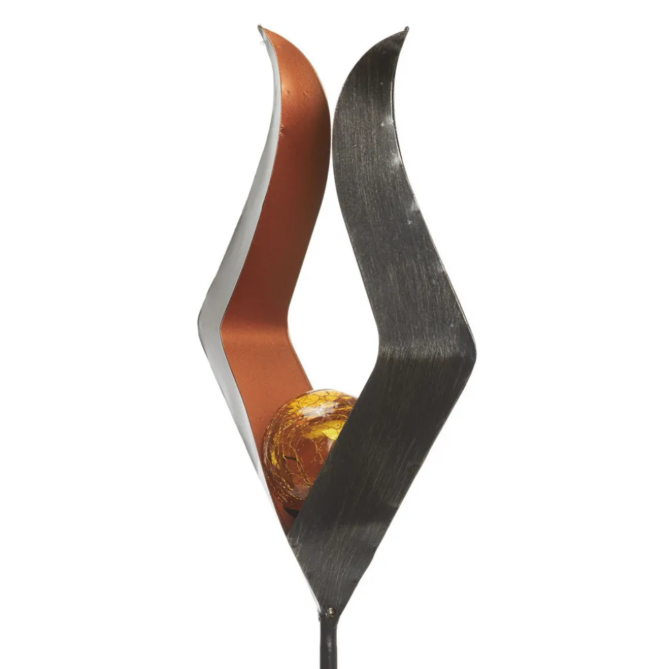 LED-solcellelampe med jordspyd 48702 med glasskule