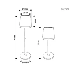 LED-solcellelampe, metall, gullfarget, høyde 41 cm, IP44