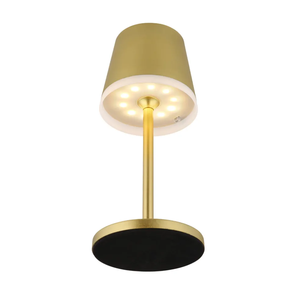 LED-solcellelampe, metall, gullfarget, høyde 41 cm, IP44