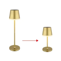 LED-solcellelampe, metall, gullfarget, høyde 41 cm, IP44