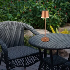 LED-solcellelampe, metall, kobberfarget, høyde 41 cm, IP44