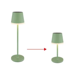 LED-solcellelampe, metall, lysegrønn, høyde 41 cm, IP44