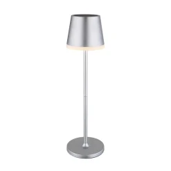 LED-solcellelampe, metall, sølvfarget, høyde 41 cm, IP44