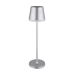 LED-solcellelampe, metall, sølvfarget, høyde 41 cm, IP44