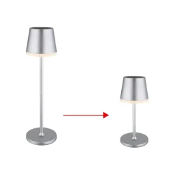 LED-solcellelampe, metall, sølvfarget, høyde 41 cm, IP44