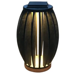 LED-solcellelampe Pastek av teak-tre med sensor